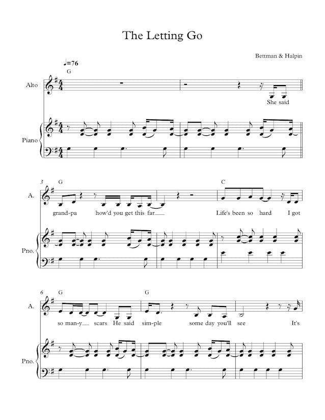 Sheet Music - The Letting Go